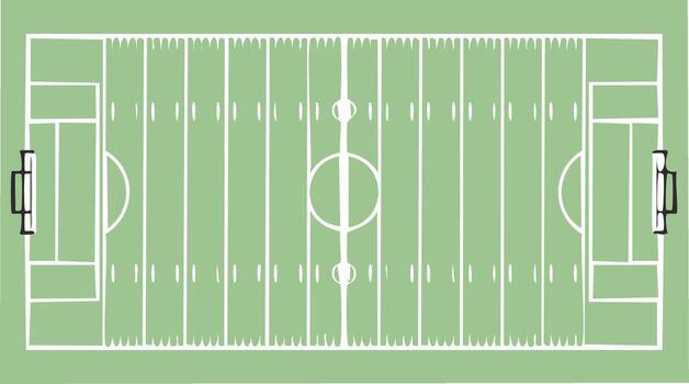 Top Down View of an American Football Field Layout with Goal Posts, Yard Lines, and Endzones vector