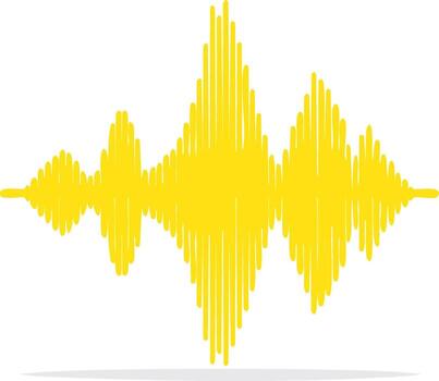 brillante amarillo sonido ola formas gráfico monitor de audio señal visualización vector