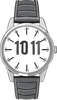 A watch with the number 11 on it vector