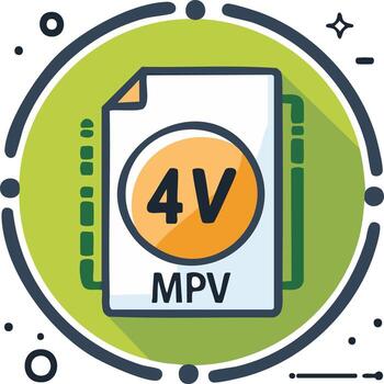 digital archivo formato icono 4v mpv documento símbolo ilustración vector