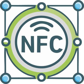 NFC Near Field Communication icon for wireless technology and contactless mobile payment vector
