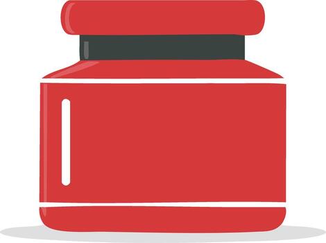 Simple Red Jar with Lid and Label Area for Product Design vector