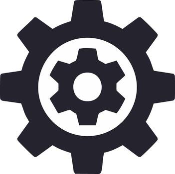 Two interlocked gears symbolizing mechanical connection and industrial process vector