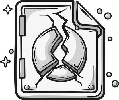 datos incumplimiento seguridad falla archivo corrupción agrietado gráfico error digital la seguridad fracaso proteccion pérdida vector