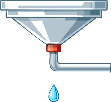 de cerca de un lluvia canal bajante con un agua soltar que cae vector