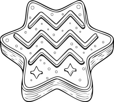 en forma de estrella Galleta con zigzag patrón, pequeño estrellas, y minúsculo círculos para diseño proyectos vector
