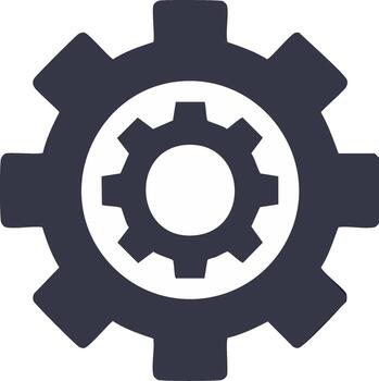 Two Gears Interlocking Illustration for Process Mechanism or Setting Concept vector
