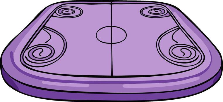 Purple curved mat with spiral patterns for exercise or relaxation vector