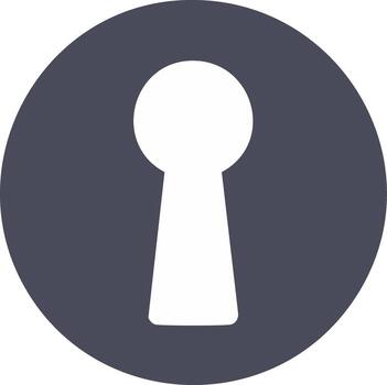 Minimalist Keyhole Icon in a Dark Circle Symbol for Security Access and Privacy vector