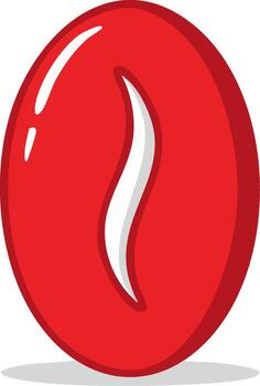 Cartoonish Red Oval Shape Featuring a White Swirl with Depth and Realistic Highlights vector