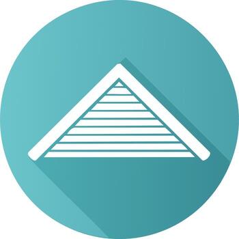 blanco techo icono en azul circulo diseño elemento con sutil sombra efecto plano estilo edificio símbolo techumbre material gráficos vector