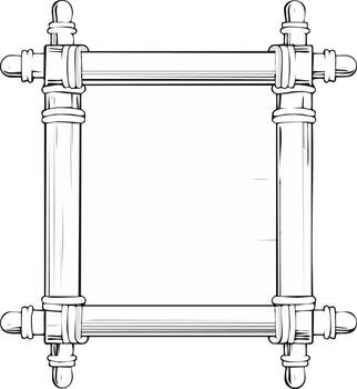 Elegant Decorative Empty Square Frame Outline with Ornate Corners Illustration vector