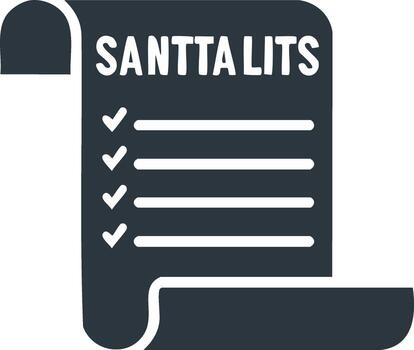 Santa's list icon with check mark symbols for completed tasks isolated on white vector
