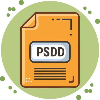 digital archivo icono con psdd etiqueta y creativo verde puntos antecedentes vector