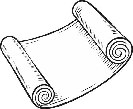 Blank Scroll with Rolled Edges for Writing or Drawing on a Parchment Background vector