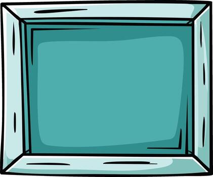 Simple Outline of a Rectangular Picture Frame Border with Blue Tint vector