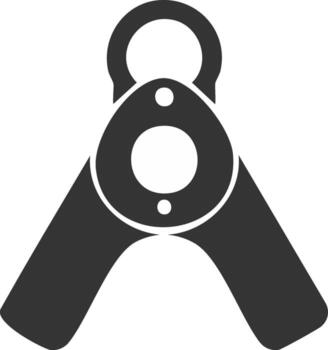 moderno geométrico oscuro gris agarre dispositivo icono con lazo encargarse de vector