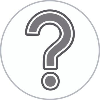 Bold gray question mark symbol with an outline inside a white circle vector