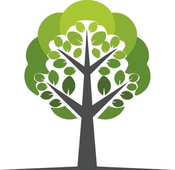 Stylized Abstract Green Tree Icon for Nature Ecology and Growth Concepts vector