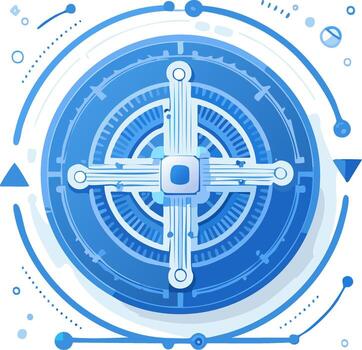 Abstract Technology Circuitry in Circular Blue Design for Innovation vector