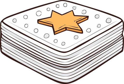 Stack of Square Shaped Biscuits with a Star Design and Small Circles vector