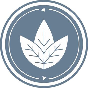 sencillo hoja símbolo con circular frontera y flechas icono para naturaleza y crecimiento vector