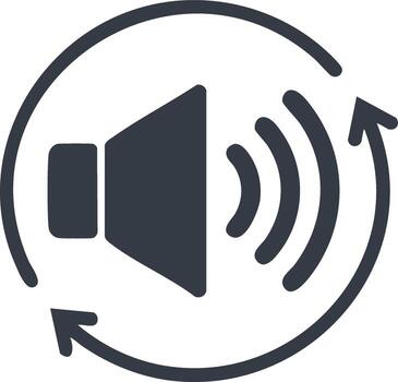 Mute On and Off Icon with Circular Arrow Graphic for Sound Control Design vector