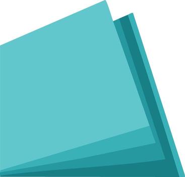 Open book with blank light teal pages, image, bookbinding, publication design for presentation or layout vector