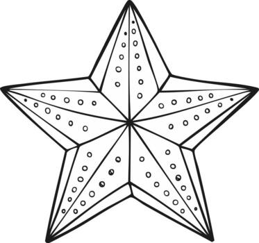 Hand drawn starfish icon with simple dots pattern simple nautical outline vector