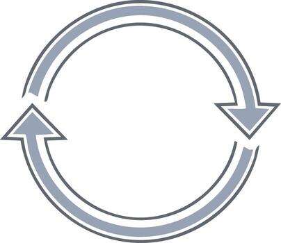 Circular arrows symbol indicating process flow and continuous cycle motion vector