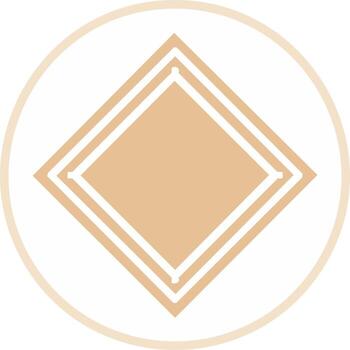 Geometric Abstract Shape in Circle Outline - Tan Diamond Design Element vector