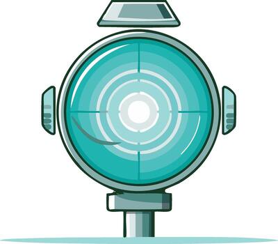 Futuristic Robotic Eye with Targeting Scope and Crosshair Graphic vector