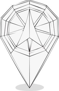 Stylized geometric compass rose emblem icon with sharp lines and star shape vector