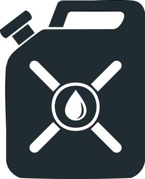 Gasoline Container Icon Design Featuring a Liquid Drop Symbol and Handle with an Outline Graphic Style vector