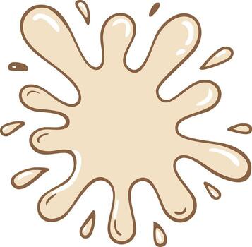 dibujos animados cremoso chapoteo con marrón contorno crea un divertido diseño elemento para varios creativo proyectos y aplicaciones vector