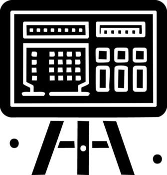 Graphical Presentation on Easel Solid Illustration Board Data Chart vector