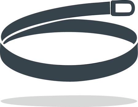 oscuro gris cinturón con hebilla enroscado en un simple, minimalista ilustración icono diseño vector