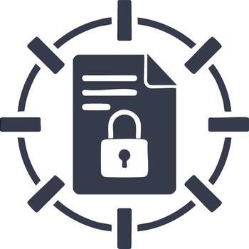 Document Security File Encryption Data Protection Cybersecurity Privacy Lock vector