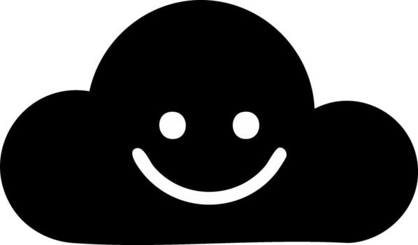 Smiling Cloud Icon Joyful weather forecast symbol with happy face for web and graphic design projects vector