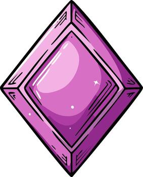 Precious purple gem illustration with strong lines and gleaming highlights for game or app assets vector