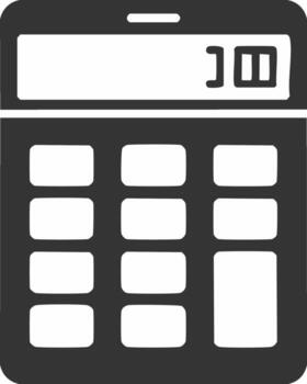 Minimalist icon of a calculator or digital device for finance and mathematics vector