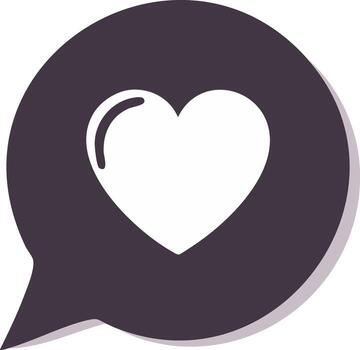 Romantic Message Bubble with Heart Graphic Symbol of Affection and Sentiment Expression vector