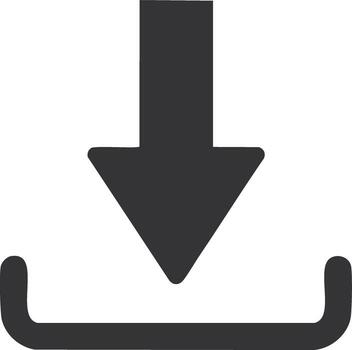 oscuro gris flecha icono puntos abajo hacia subir bandeja representando descargar funcionalidad vector