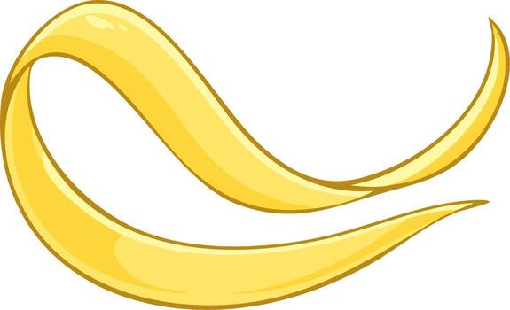 animado amarillo cinta curva silbido gráfico elemento diseño para decoración y embellecimiento proyectos vector