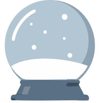 Empty Snow Globe Decoration with Flakes Floating Inside a Glass Sphere vector