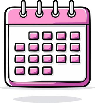 dibujado a mano rosado calendario símbolo para hora administración y evento Planificación vector