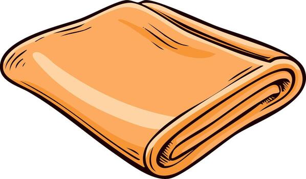 Folded Orange Textile Fabric Smooth Soft Texture With Detailed Lines vector