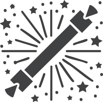 celebración petardo explotando con estrellas y papel picado en un Estallar de alegría vector