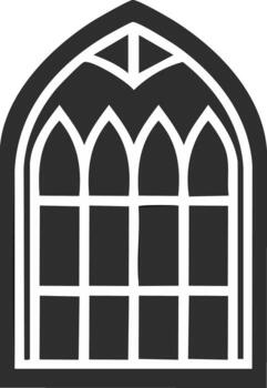 Arched Window Design Gothic Style Architectural Element vector