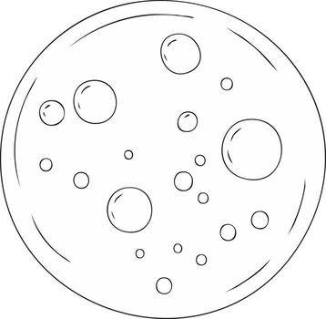 Stylized illustration of a moon with craters and a simple outline vector